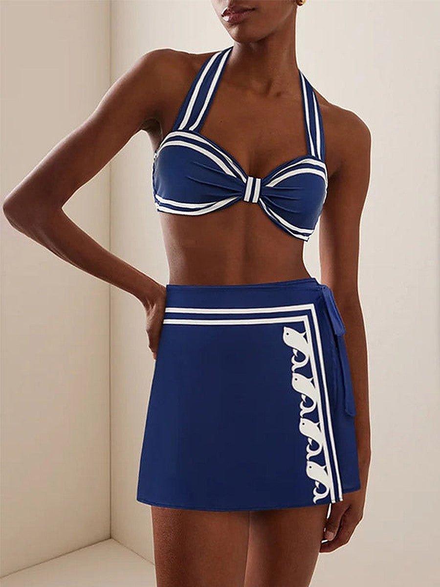 Blue Lace-Up Beach Cover-Up — view 1