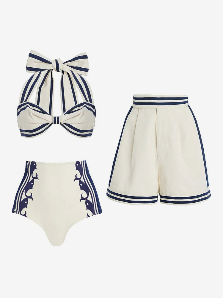 white lace up beach cover up — view 6