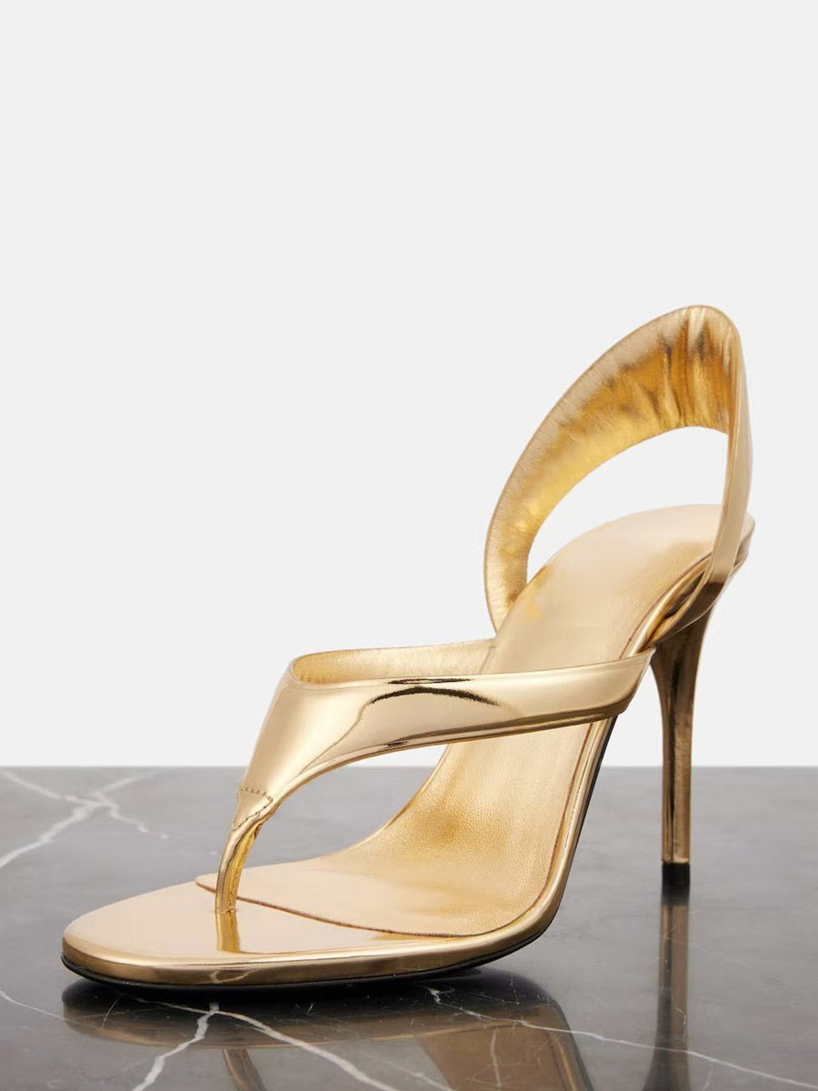 Gold Stiletto Sandals — view 7