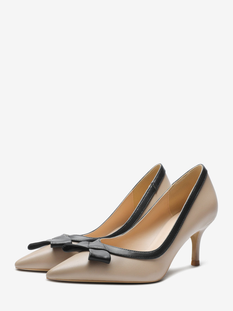 red pointed toe kitten heel slip on court shoes — view 5