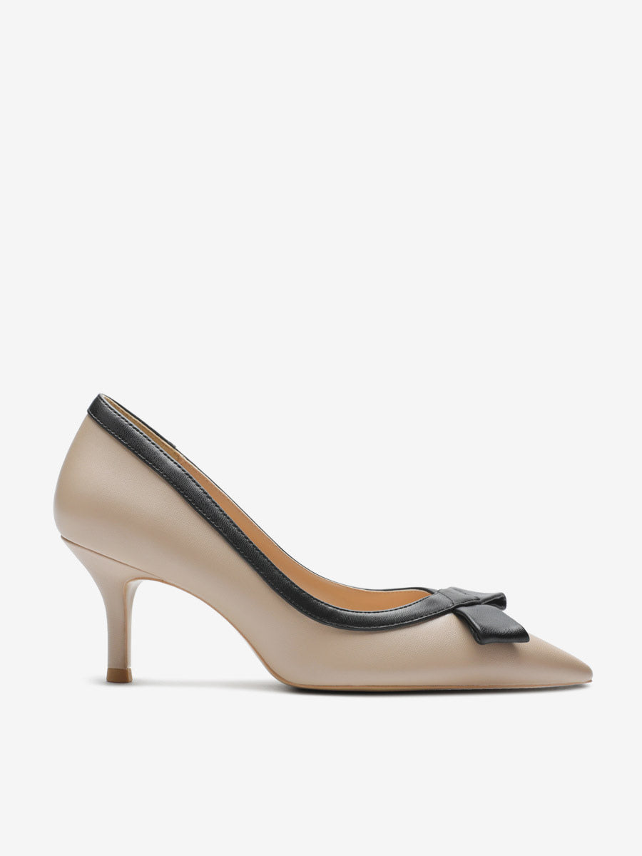 red pointed toe kitten heel slip on court shoes — view 9