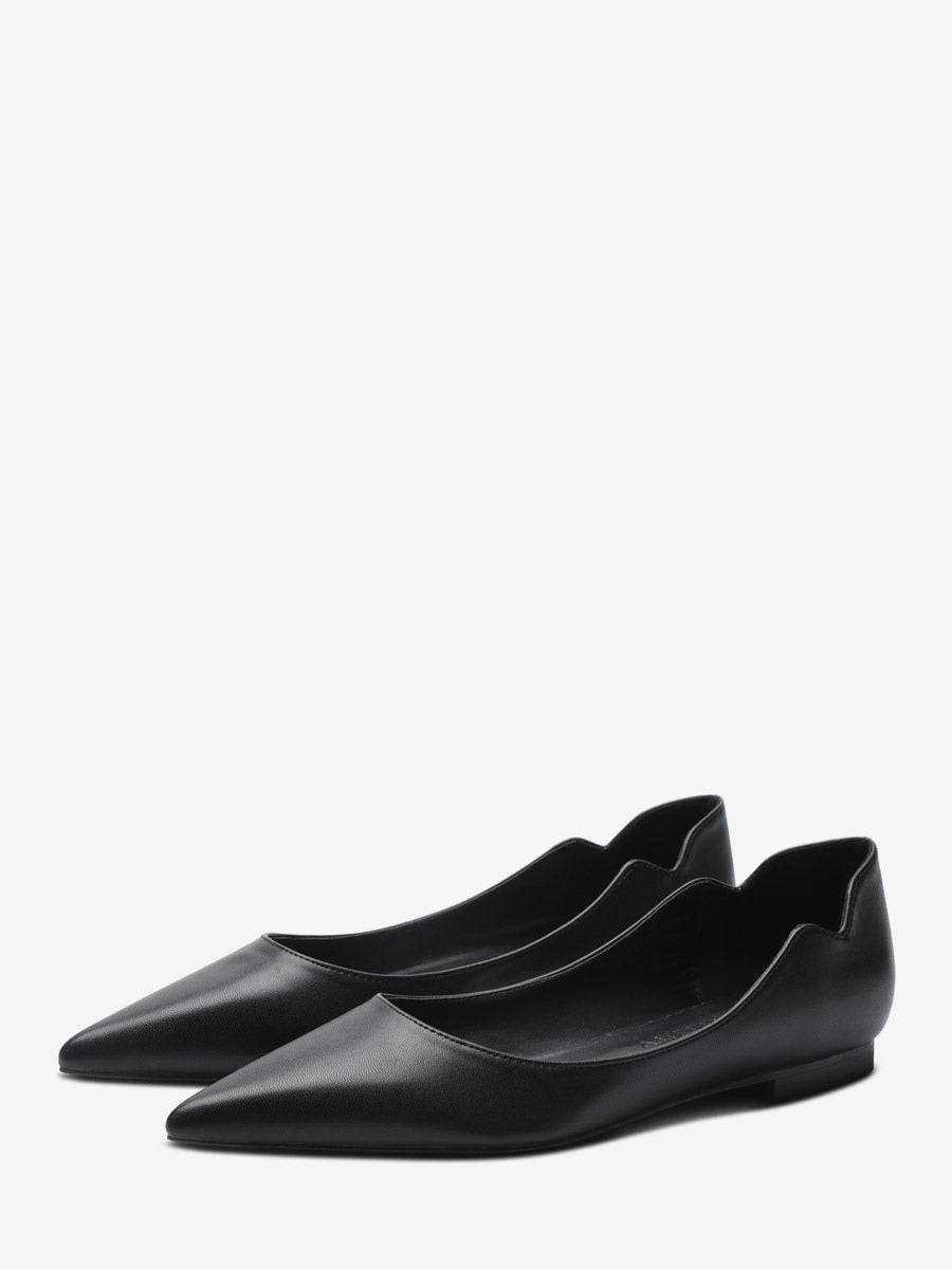 Red Pointed-Toe Slip-On Ballet Flats — view 5