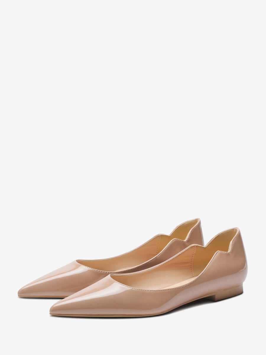 red pointed toe slip on ballet flats — view 6
