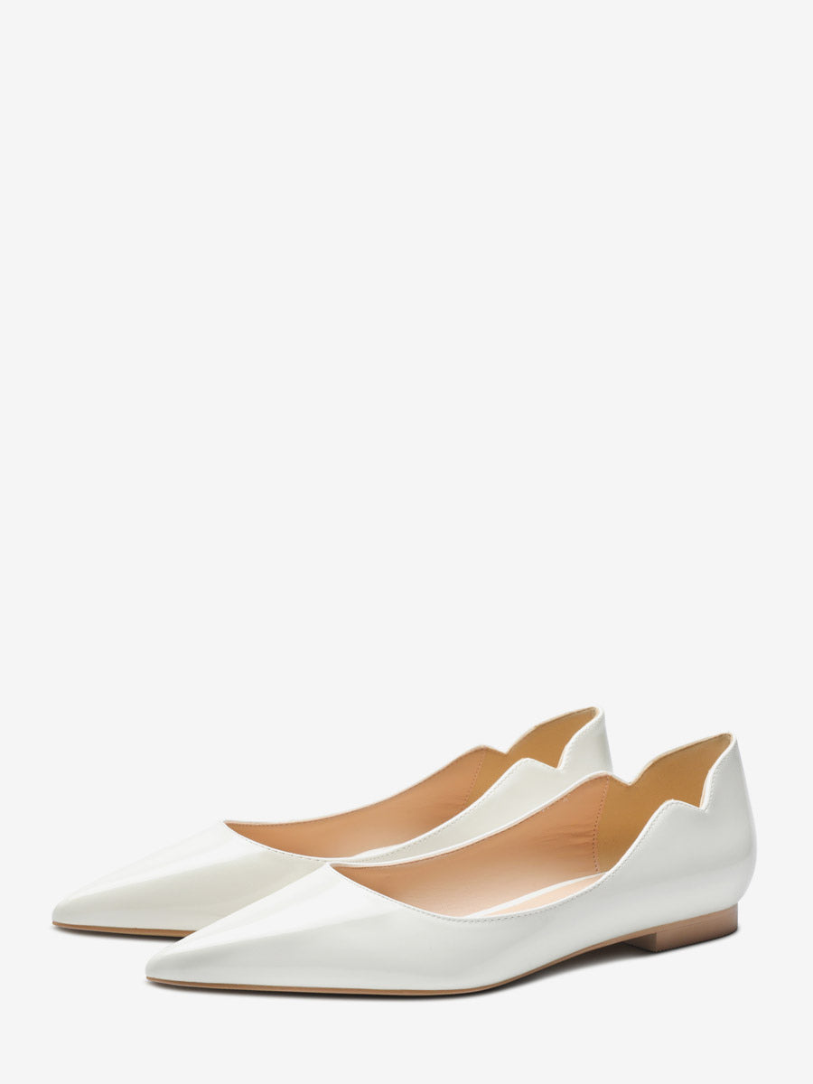 Red Pointed-Toe Slip-On Ballet Flats — view 2