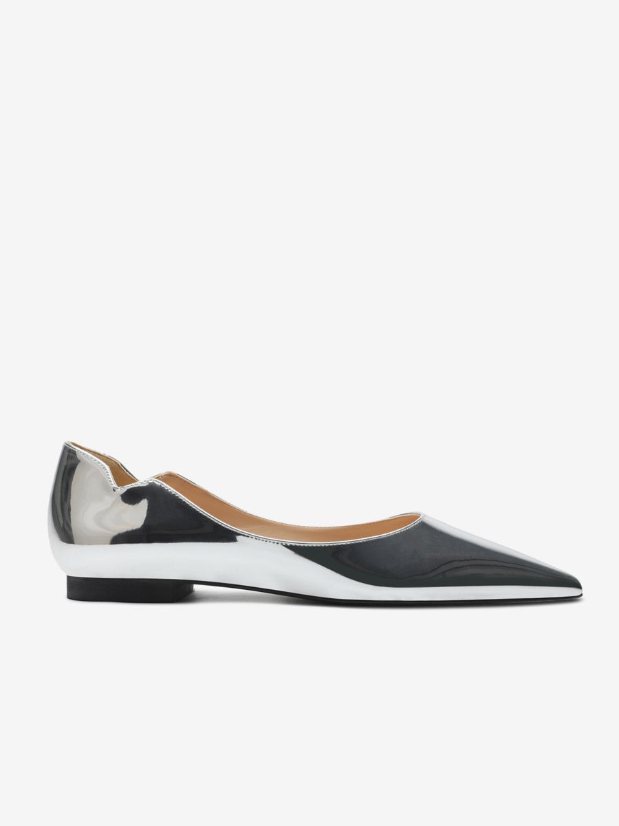 Red Pointed-Toe Slip-On Ballet Flats — view 17