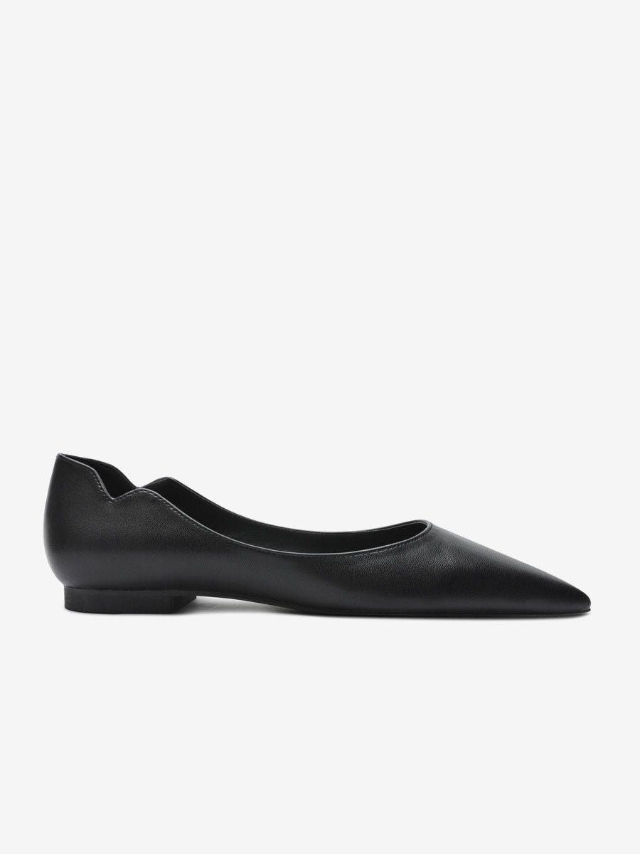 Red Pointed-Toe Slip-On Ballet Flats — view 13