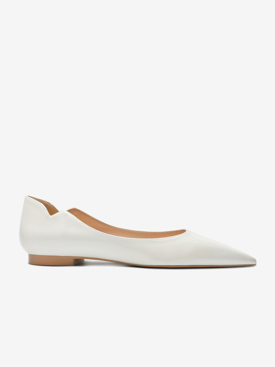 red pointed toe slip on ballet flats — view 11