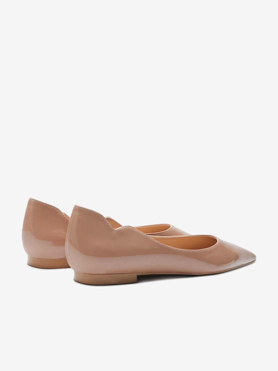 red pointed toe slip on ballet flats — view 10