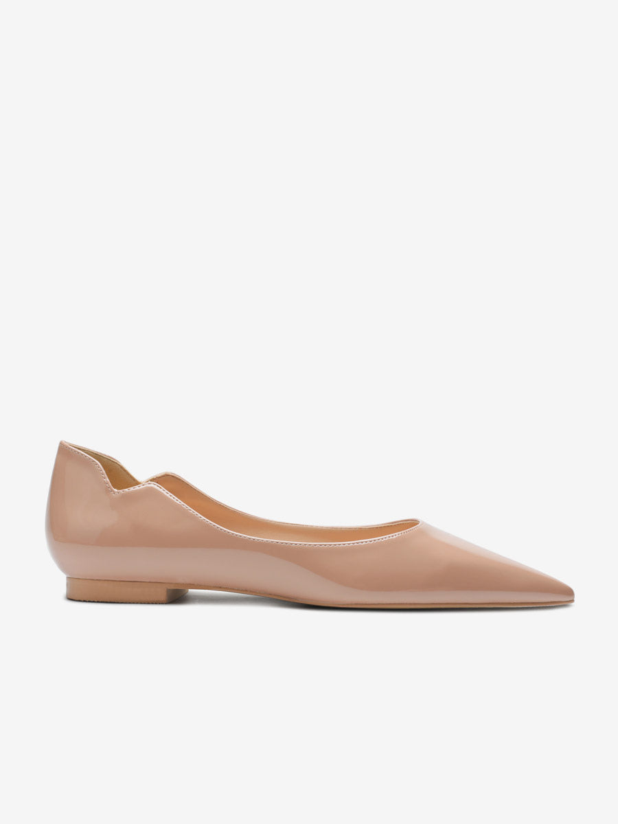 Red Pointed-Toe Slip-On Ballet Flats — view 9