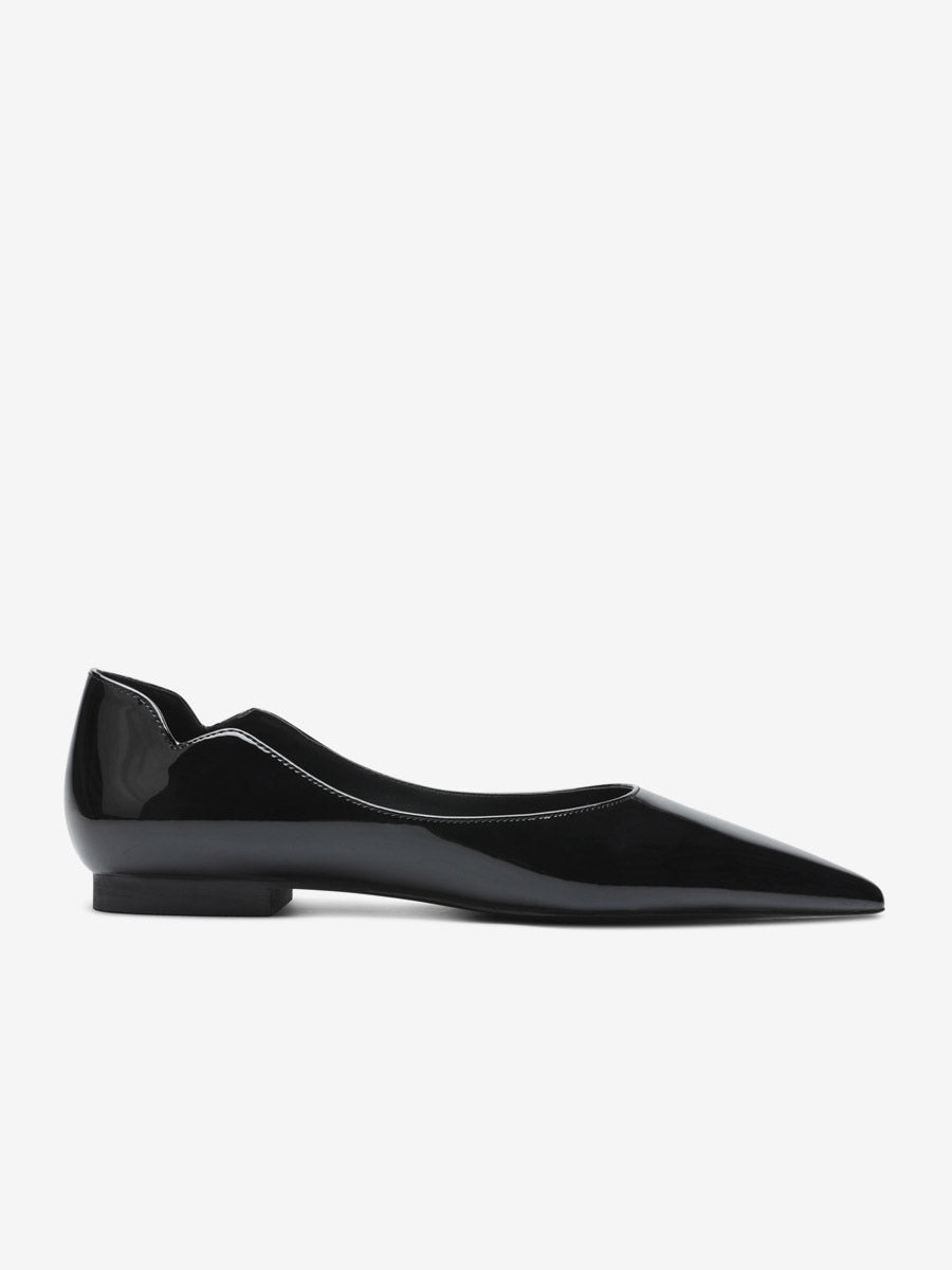 Red Pointed-Toe Slip-On Ballet Flats — view 7