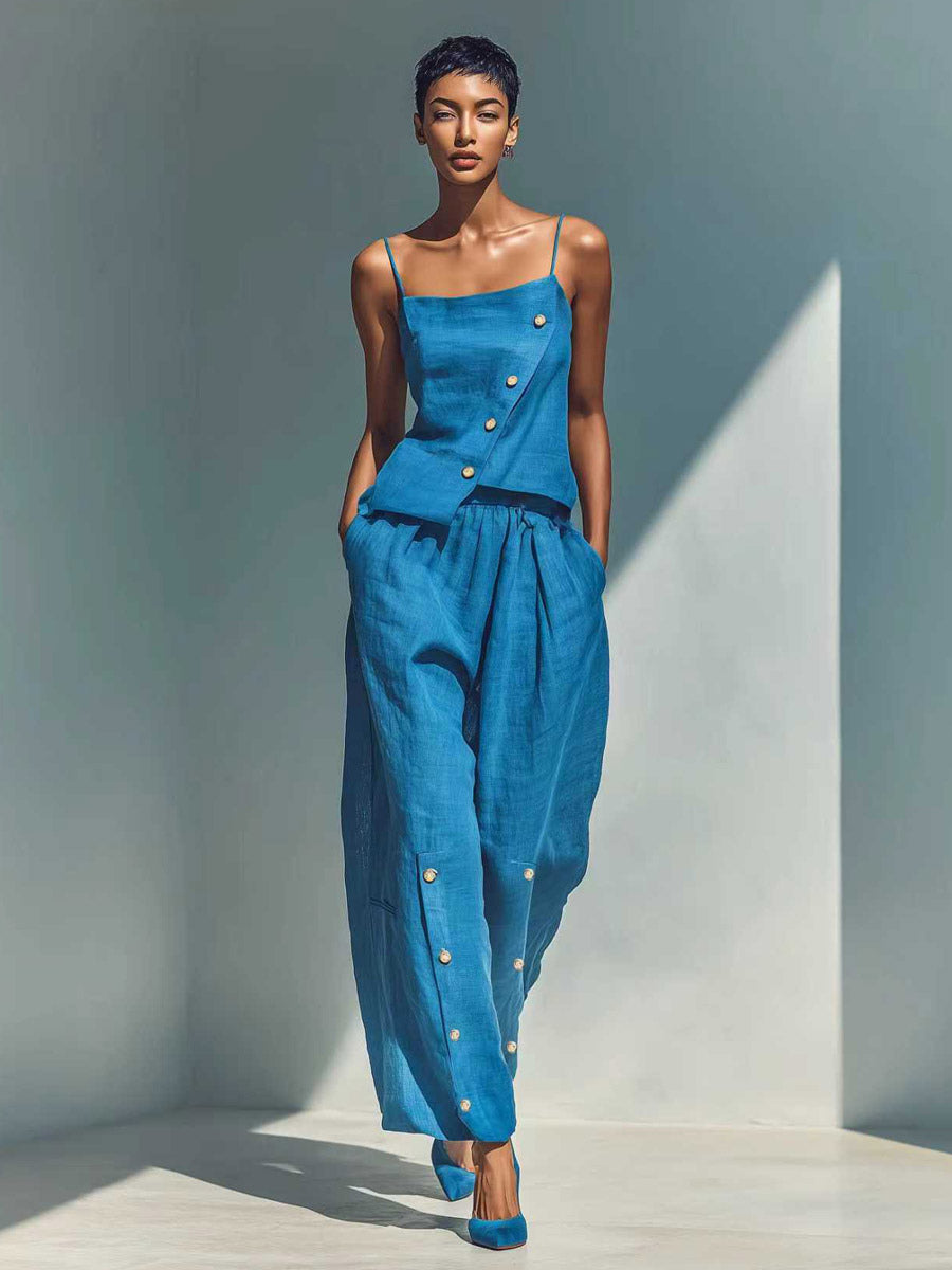 Green Sleeveless Strappy Two-Piece Set — view 1
