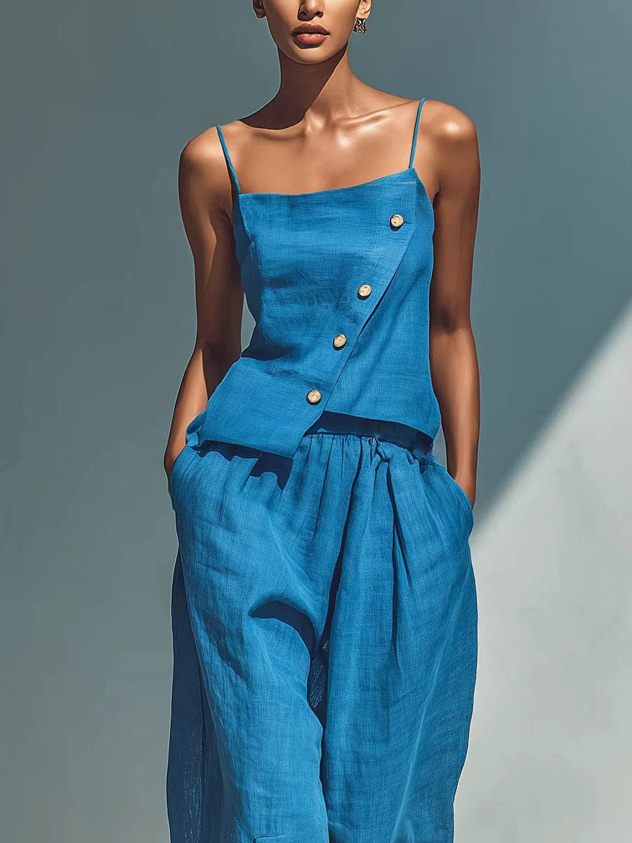 Green Sleeveless Strappy Two-Piece Set — view 2