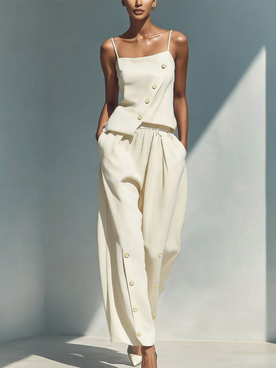green sleeveless strappy two piece set — view 6