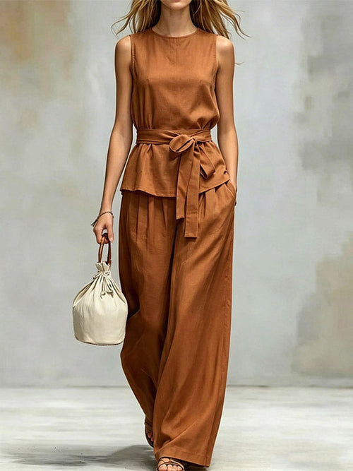 Apricot Sleeveless Two-Piece Set — view 1