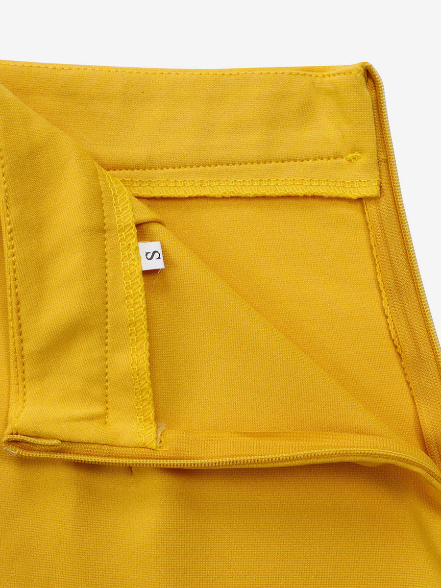 Yellow Short-Sleeve Pleated Two-Piece Set — view 5