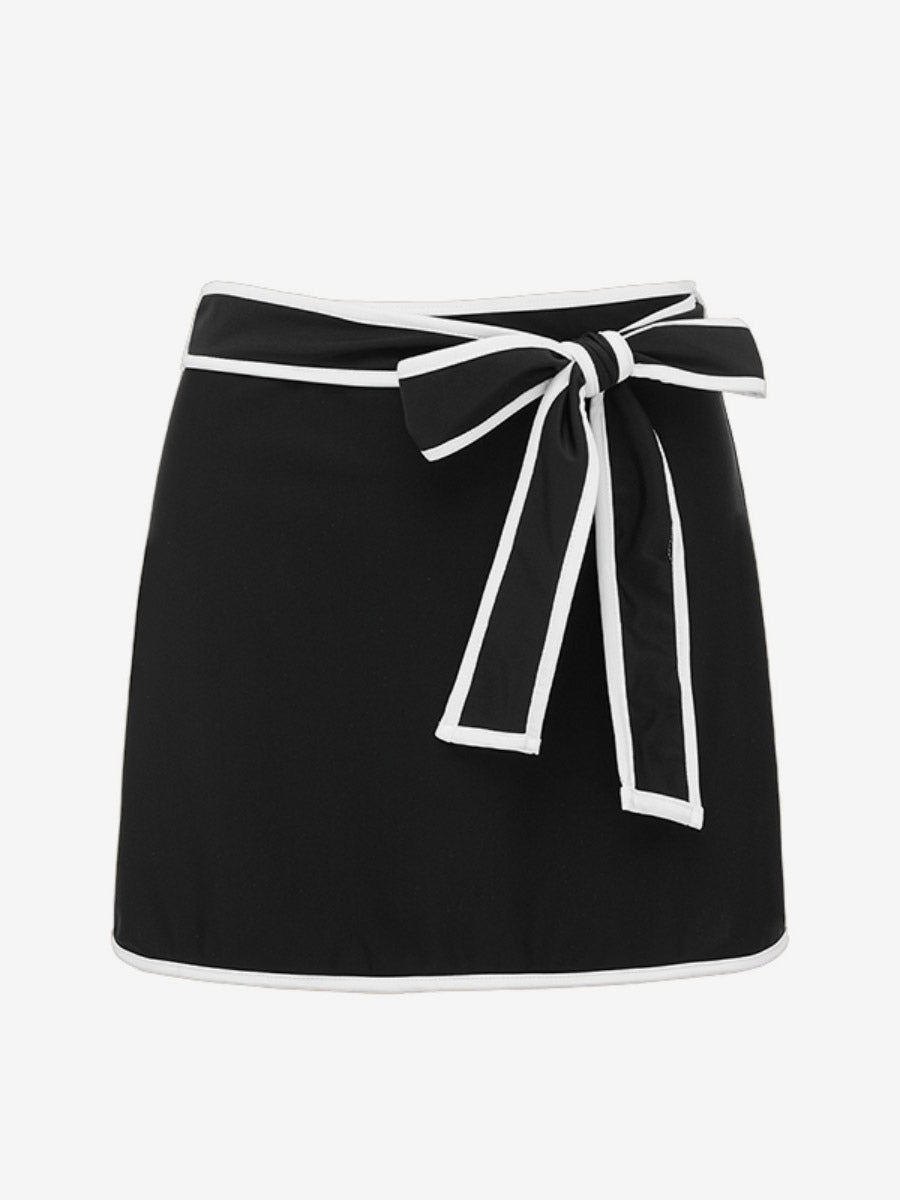 Black Sleeveless V-Neck Bow Detail Beach Cover-Up — view 16