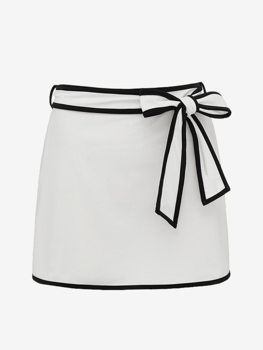 Black Sleeveless V-Neck Bow Detail Beach Cover-Up — view 8