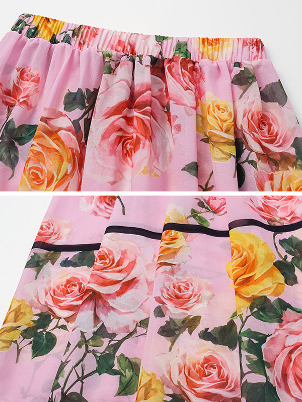 pink floral swimsuit — view 9