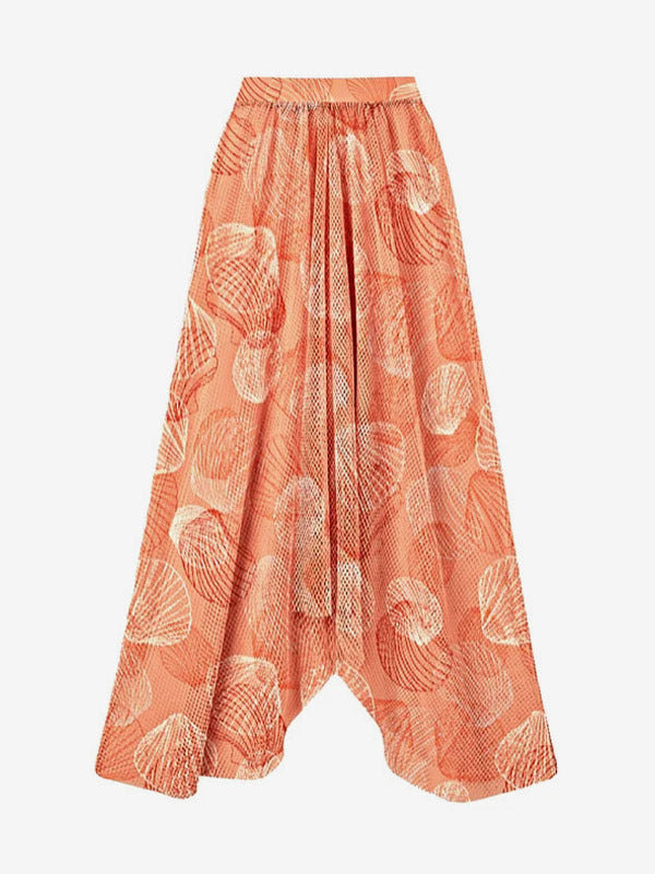 Orange Lace-Up Long-Sleeve Puff-Sleeve Swimsuit — view 20