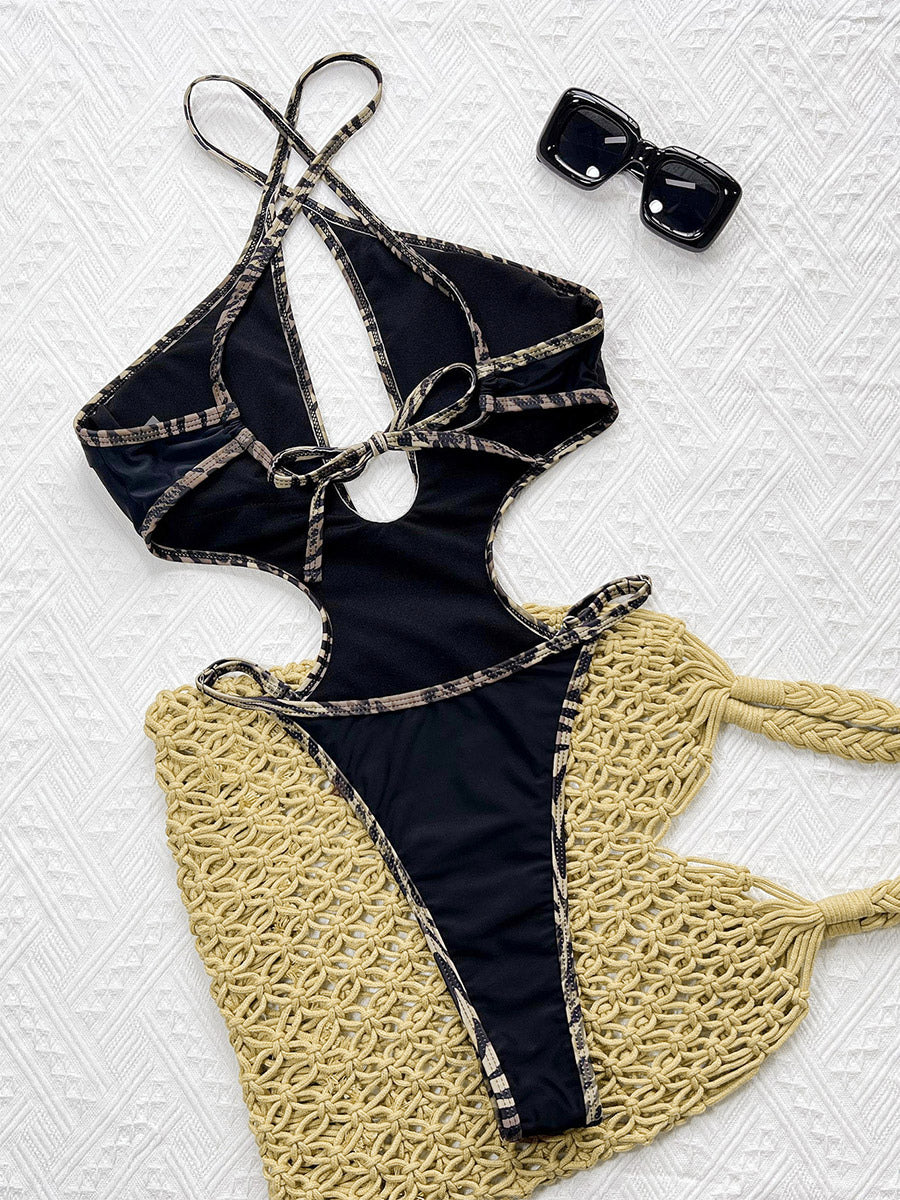 black cut out swimsuit — view 6