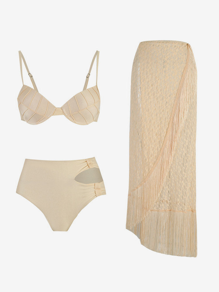 Apricot Sleeveless Ruffle Strappy Beach Cover-Up — view 7