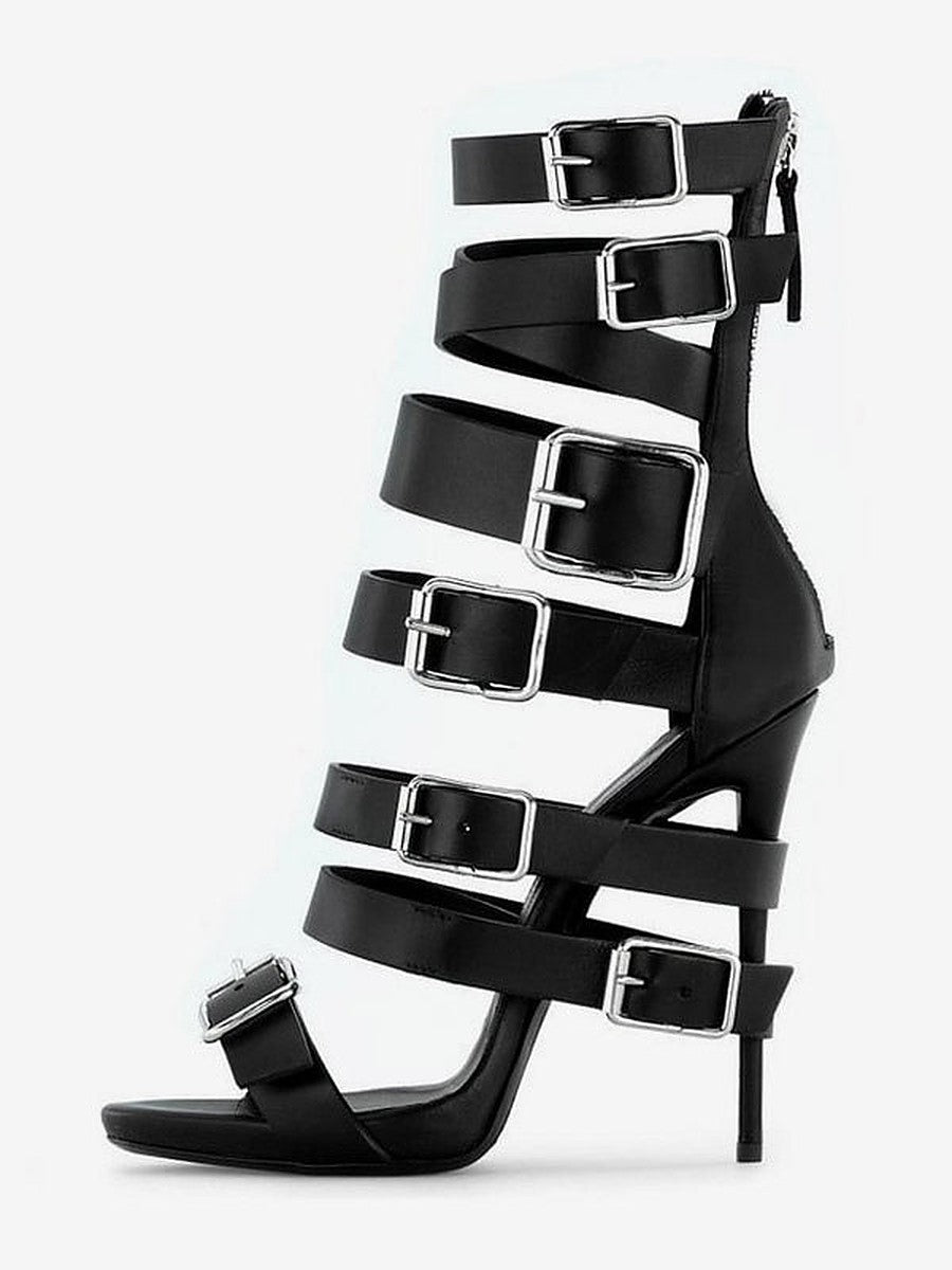 Apricot Open-Toe Buckle Gladiator Sandals — view 1