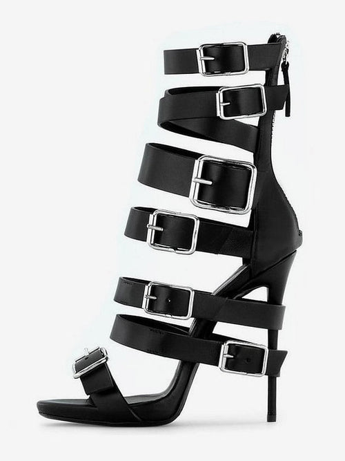 Apricot Open-Toe Buckle Gladiator Sandals — view 1