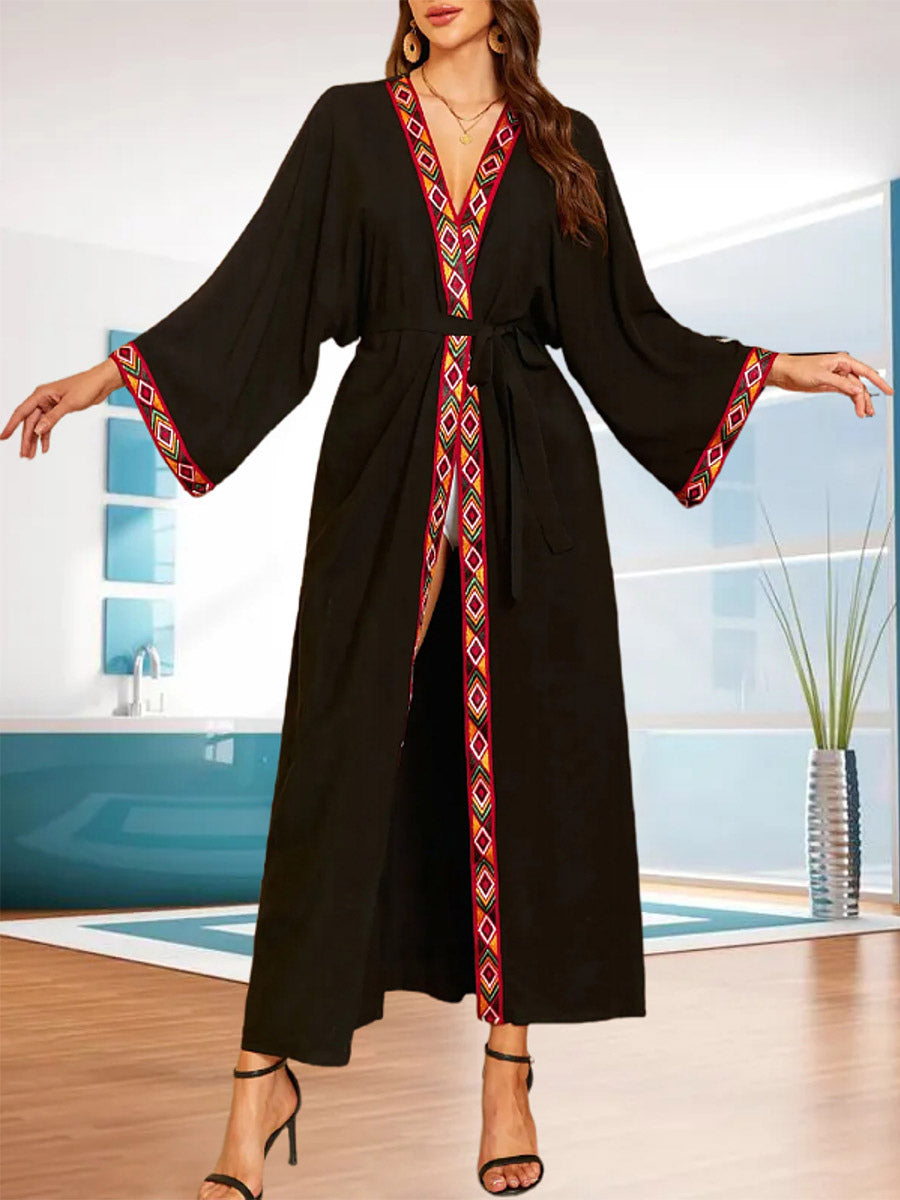 Gold Long-Sleeve Ruffle Beach Cover-Up — view 13