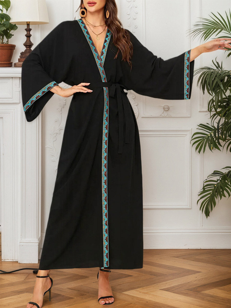 gold long sleeve ruffle beach cover up — view 10
