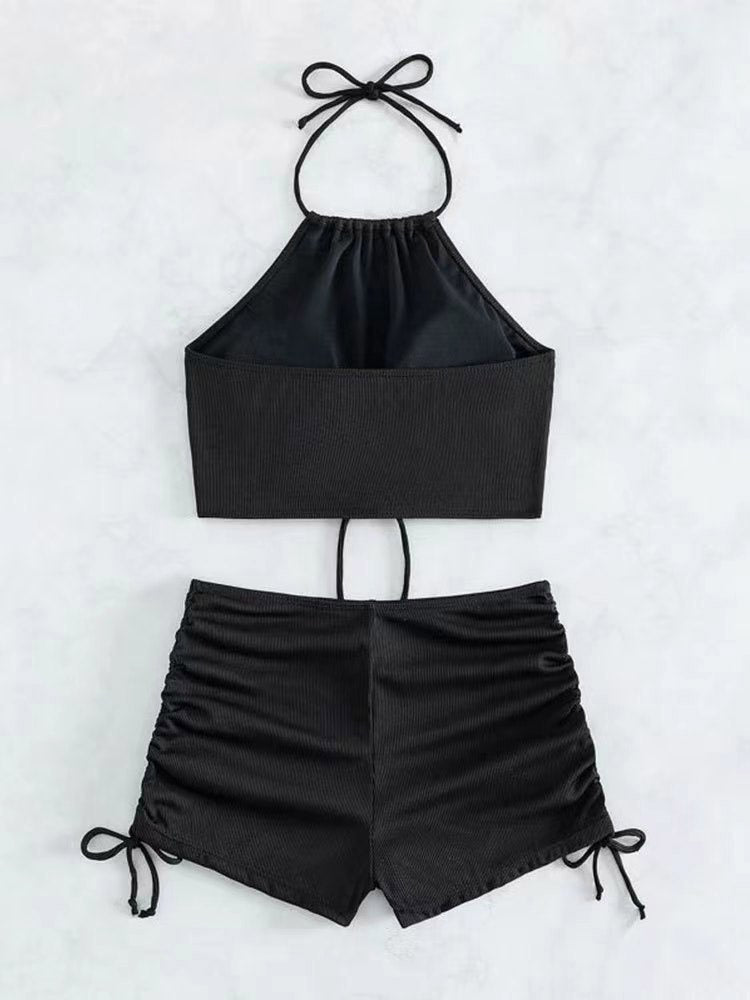 Brown Lace-Up Bikini Set — view 5