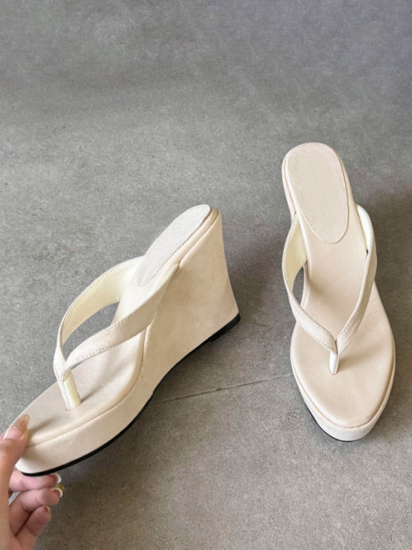 apricot wedge sandals — view 3