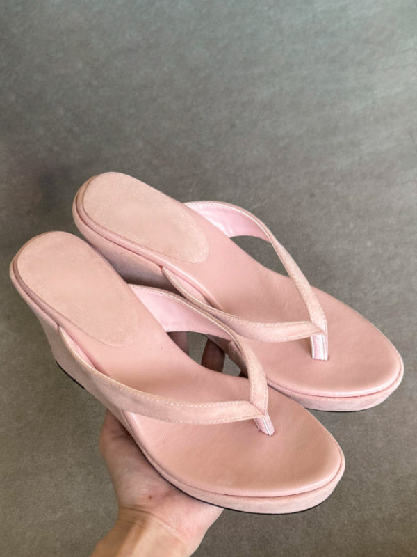 apricot wedge sandals — view 7