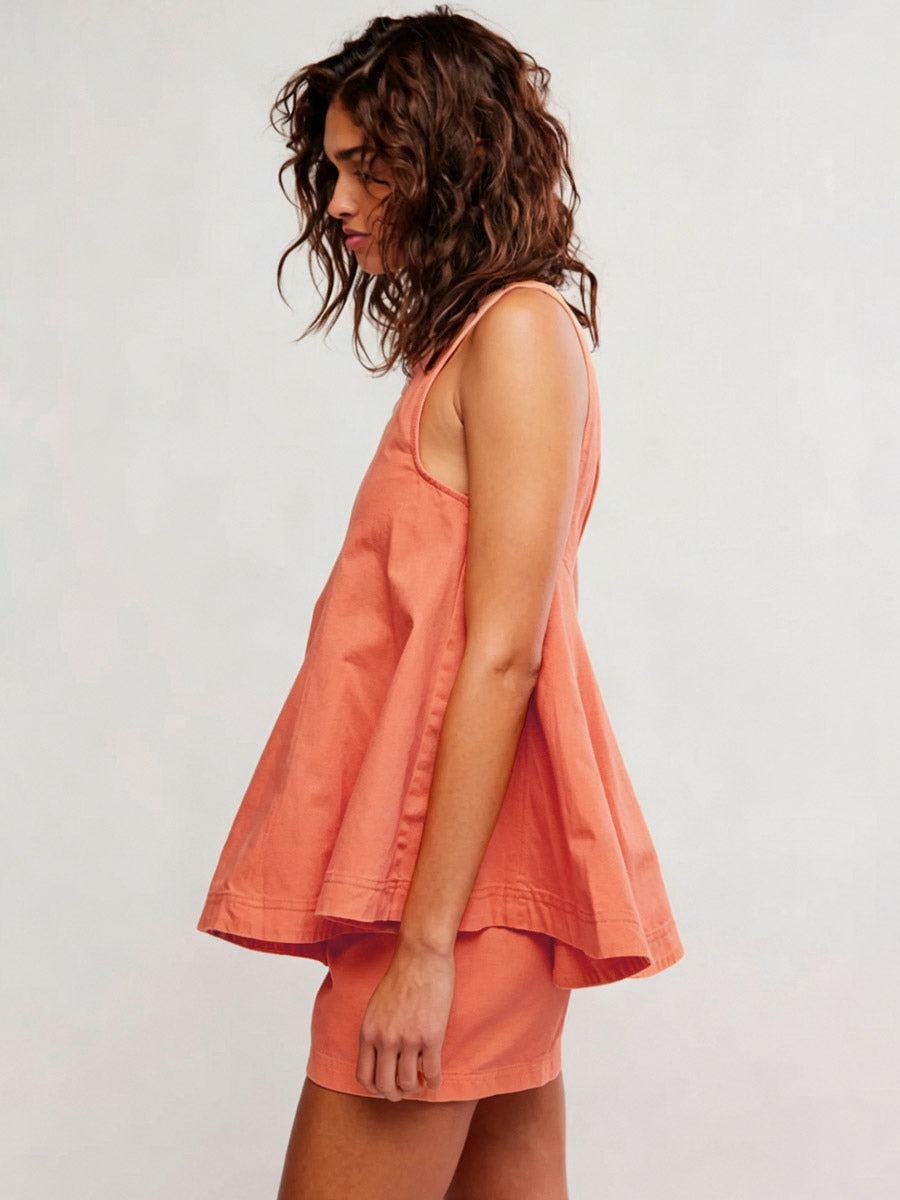 Ivory Sleeveless Denim Mini Dress — view 15