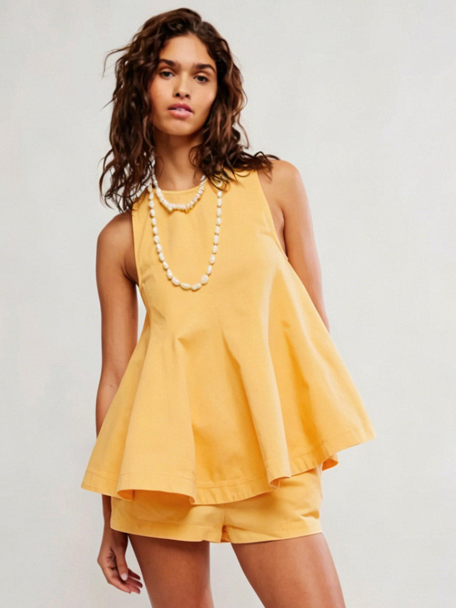 Ivory Sleeveless Denim Mini Dress — view 13