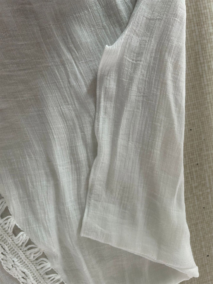 black short sleeve v neck beach cover up — view 7