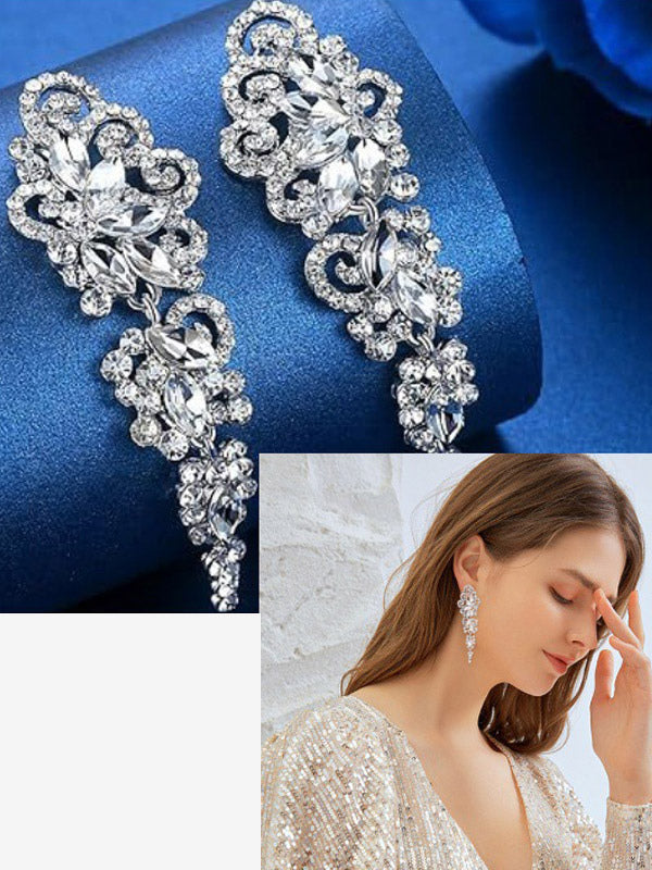 white embellished earrings — view 5