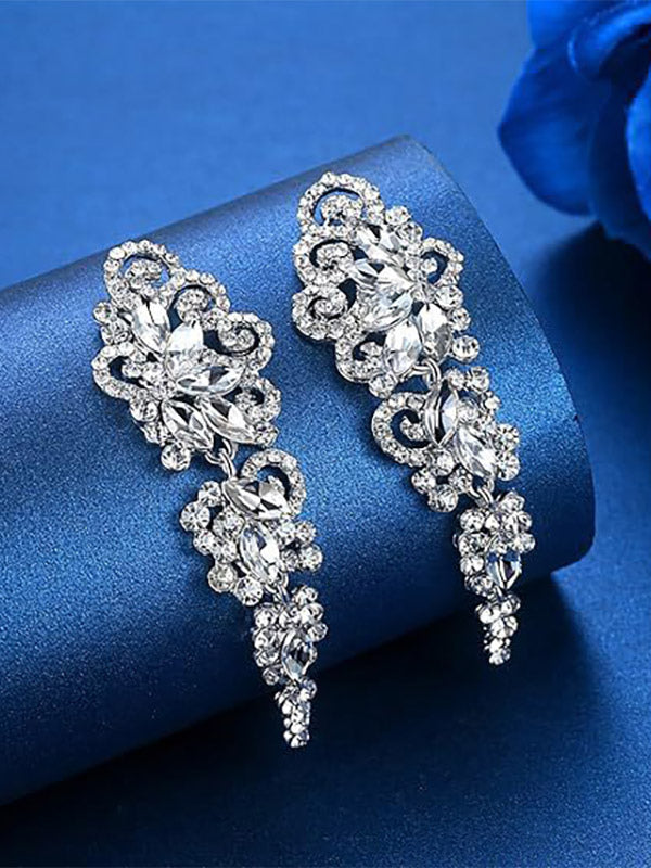 white embellished earrings — view 4
