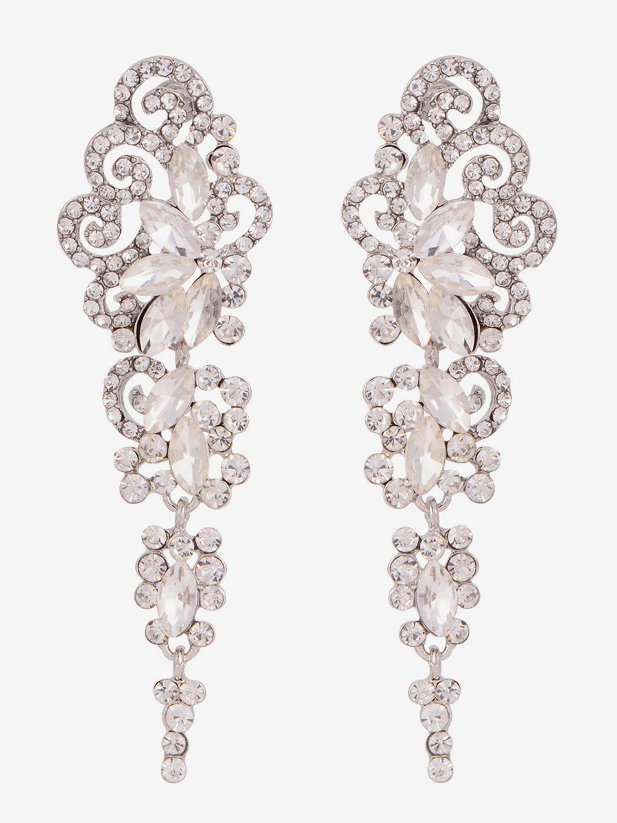 white embellished earrings — view 3