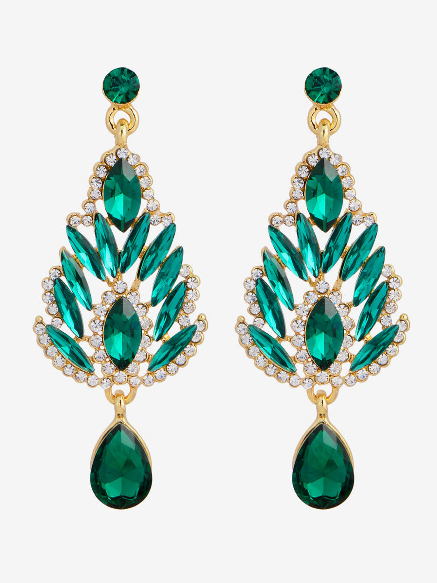 green earrings — view 2