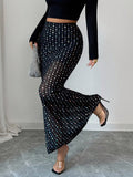 Black Polka Dot Longline Trousers — view 1