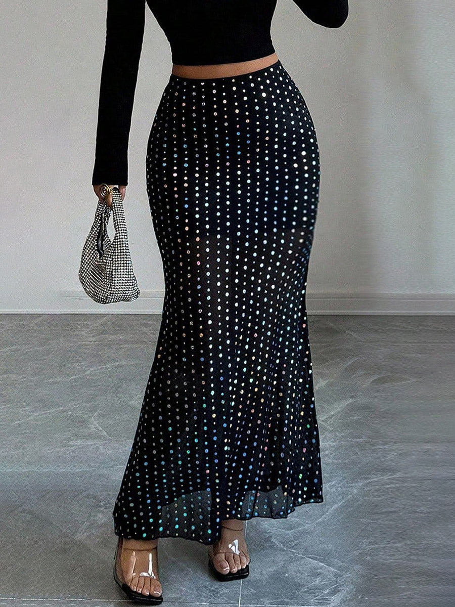 Black Polka Dot Longline Trousers — view 2