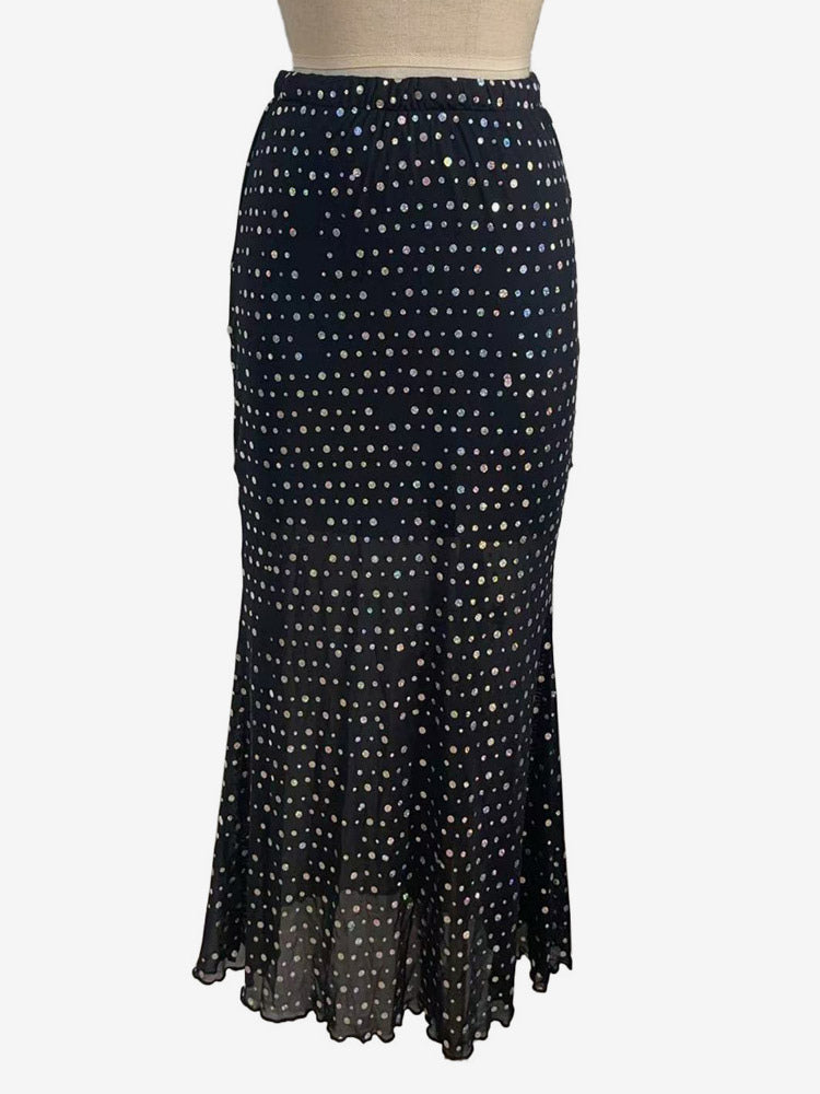 Black Polka Dot Longline Trousers — view 5