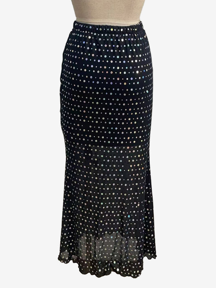 Black Polka Dot Longline Trousers — view 7
