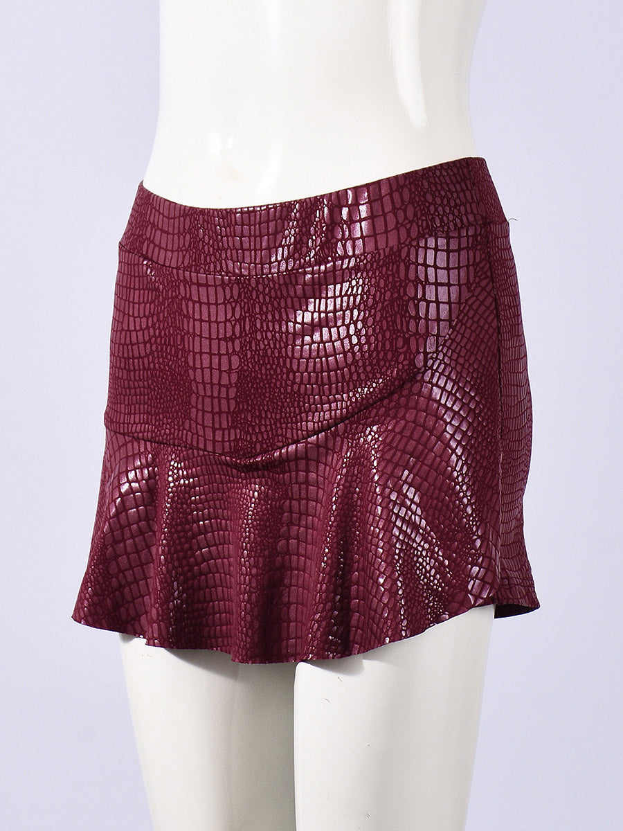 Burgundy Fitted Mini Trousers — view 5