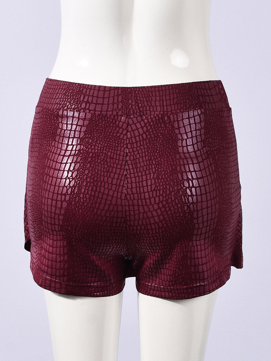 Burgundy Fitted Mini Trousers — view 6