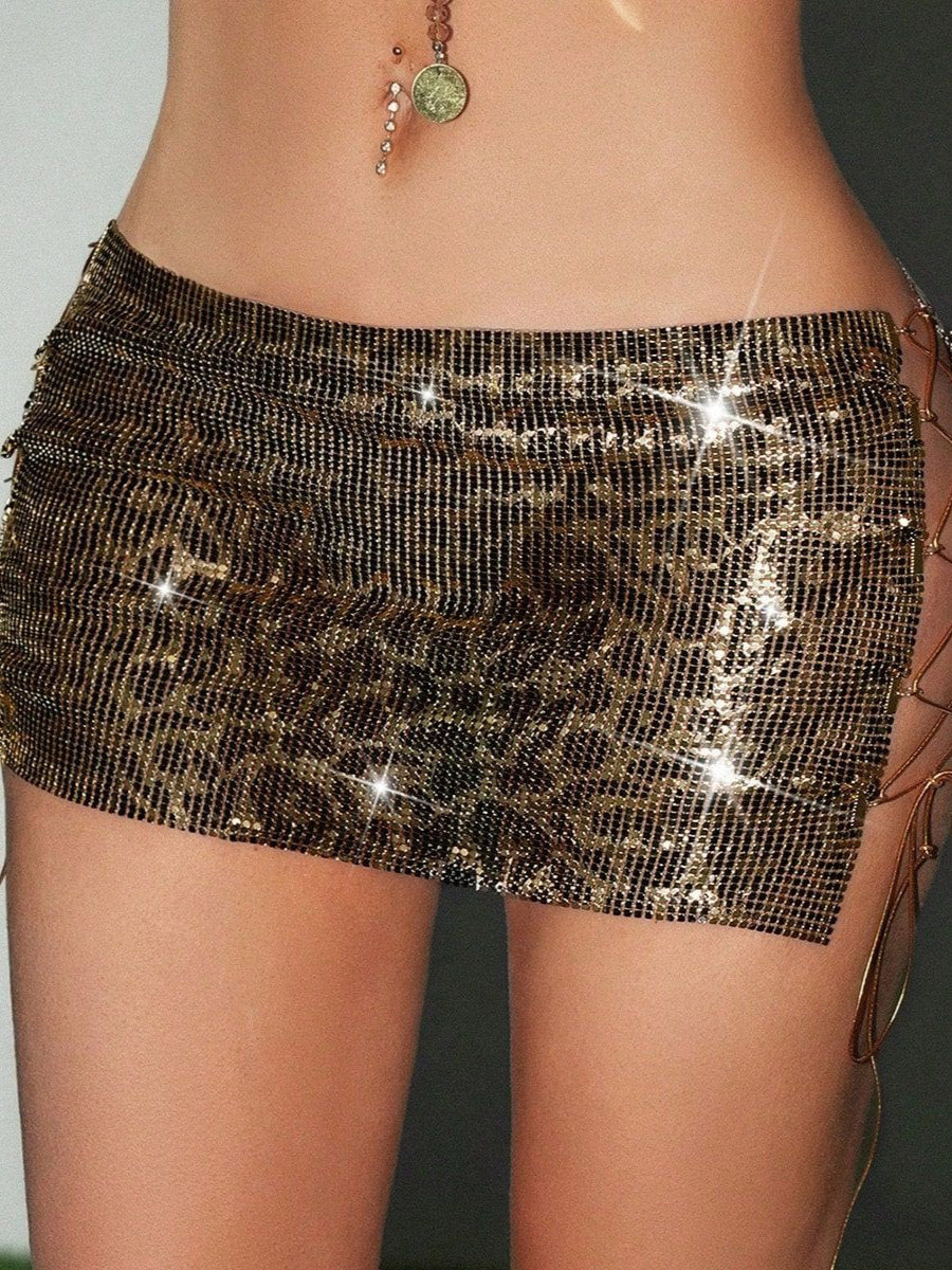 Leopard Print Fitted Metallic Mini Trousers — view 1