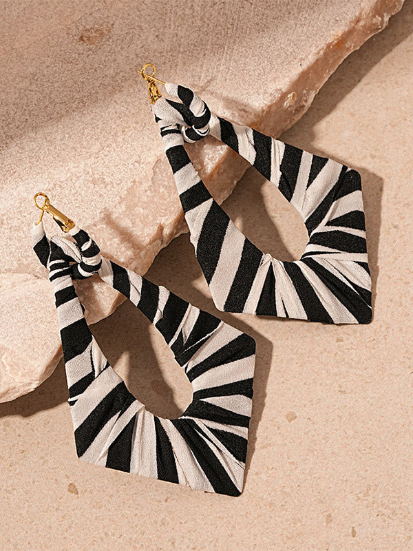 black contrast panel earrings — view 4