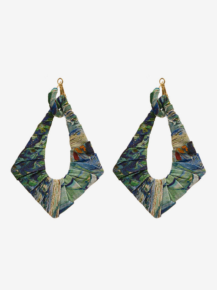 black contrast panel earrings — view 7