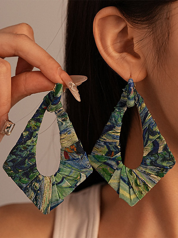 black contrast panel earrings — view 6
