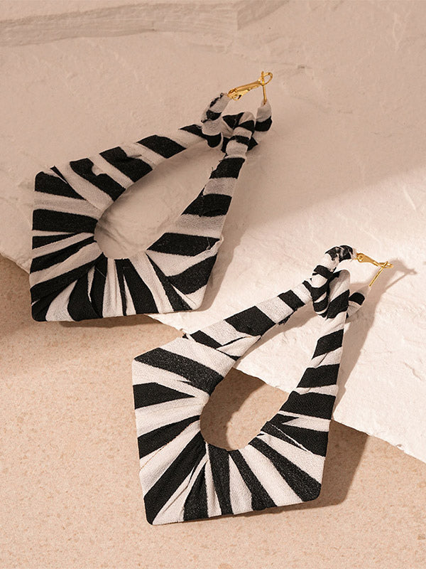 black contrast panel earrings — view 3